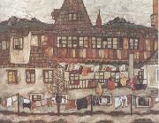 House with Drying Laundry (mk12) Egon Schiele